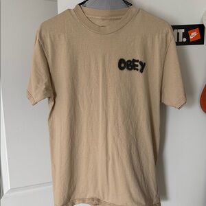 Obey Beige Short Sleeve T-Shirt